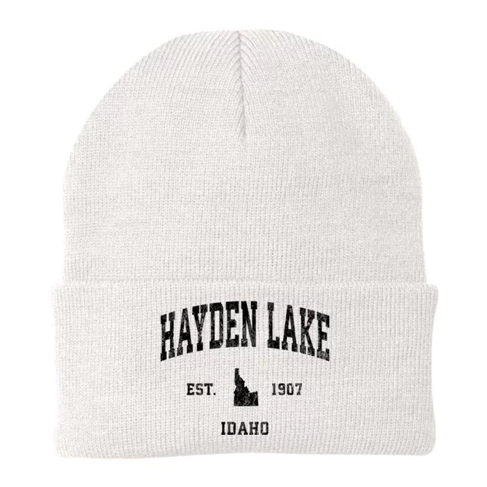 Hayden Lake Idaho Id Vintage Athletic Knit Cap Winter Beanie