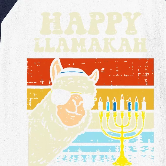 Happy Llamakah Jewish Llama Funny Hanukkah Pajamas Chanukah Baseball Sleeve Shirt