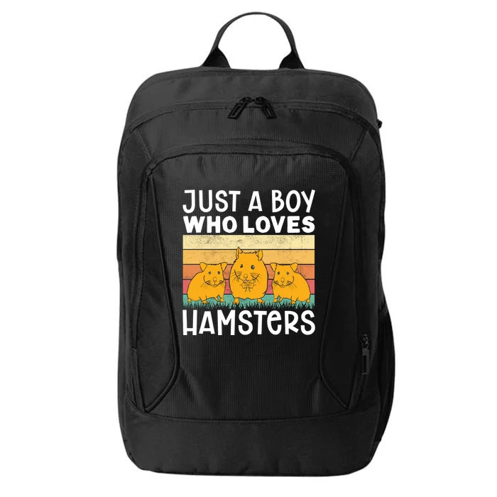 Hamster Lover Just A Boy Who Loves Hamsters Retro Hamster Gift City Backpack