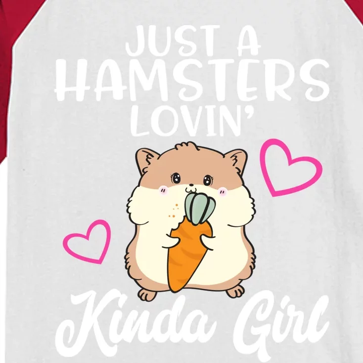 Hamster Lover Just A Hamsters Lovin' Kinda Girl Hamster Funny Gift Kids Colorblock Raglan Jersey