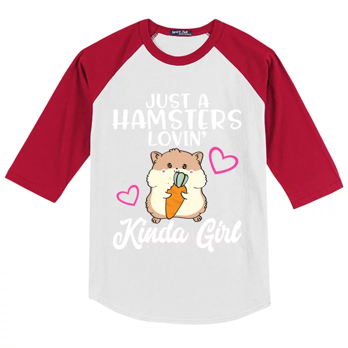 Hamster Lover Just A Hamsters Lovin' Kinda Girl Hamster Funny Gift Kids Colorblock Raglan Jersey