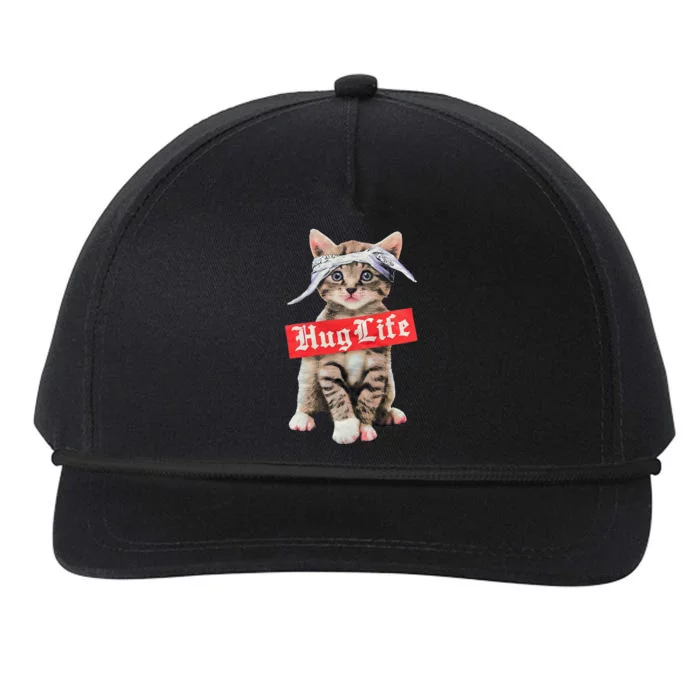 Hug Life Kitty Cat Hug Kitten Snapback Five-Panel Rope Hat