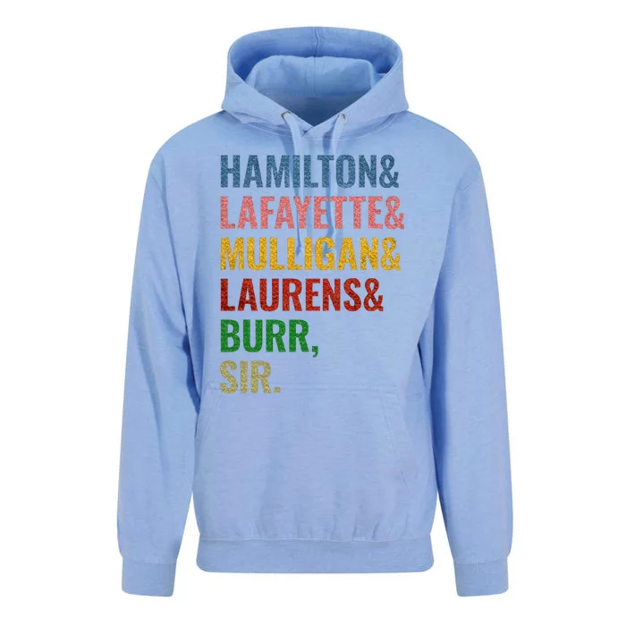 Hamilton Laurens Lafayette Mulligan Burr Sir Unisex Surf Hoodie