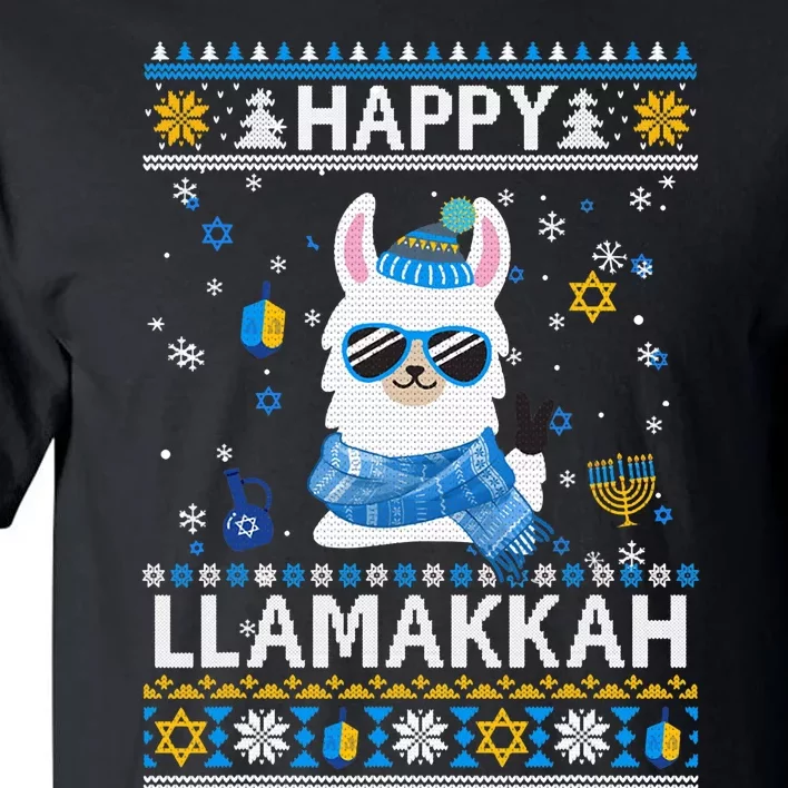 Happy Llamakkah Llama Ugly Hanukkah Sweater: Spread Holiday Joy With Festive Jew Tall T-Shirt