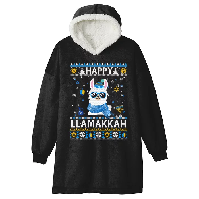 Happy Llamakkah Llama Ugly Hanukkah Sweater: Spread Holiday Joy With Festive Jew Hooded Wearable Blanket