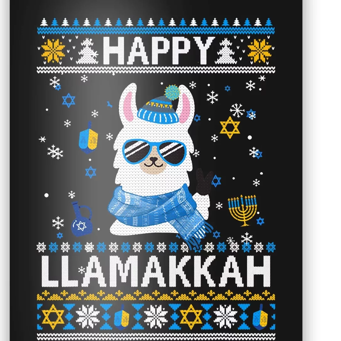 Happy Llamakkah Llama Ugly Hanukkah Sweater: Spread Holiday Joy With Festive Jew Poster