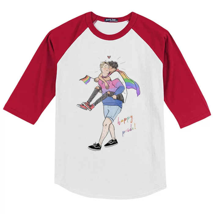 Heartstopper LGBT Lover Nick And Charlie Happy Pride Kids Colorblock Raglan Jersey