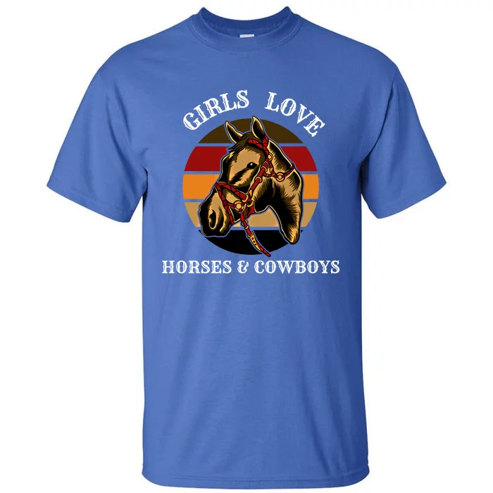 Horse Lovers  Love Horses And Cow Western Lover Gift Tall T-Shirt