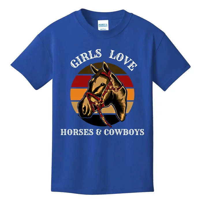 Horse Lovers  Love Horses And Cow Western Lover Gift Kids T-Shirt