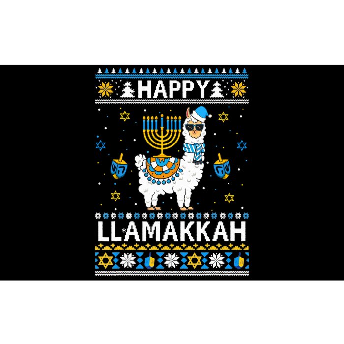 Happy Llamakkah Llama Alpaca Hanukkah Ugly Sweater Chanukah Bumper Sticker