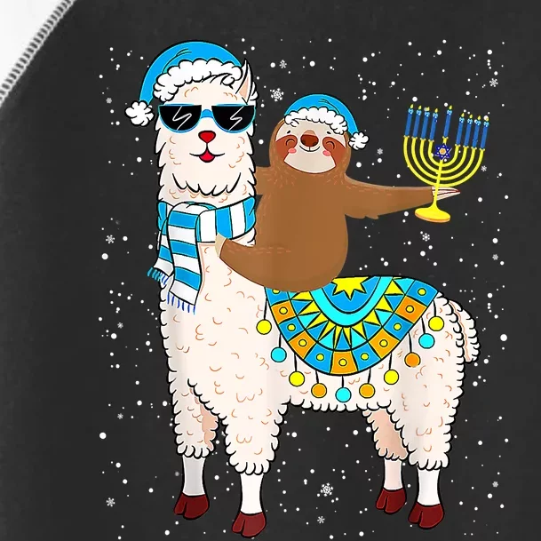 Hanukkah Llamakah Llama Sloth Happy Hanukkah Chanukah Christmas Xmas Toddler Fine Jersey T-Shirt