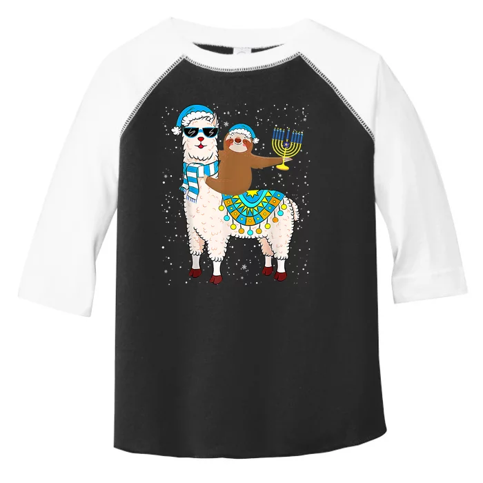 Hanukkah Llamakah Llama Sloth Happy Hanukkah Chanukah Christmas Xmas Toddler Fine Jersey T-Shirt