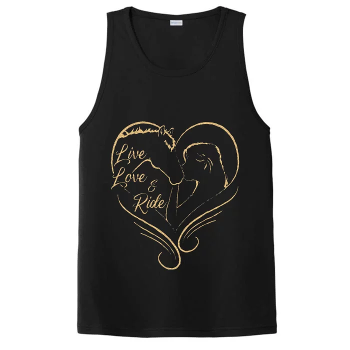 Horseriding Live Love And Ride Women Equestrian Performance Tank