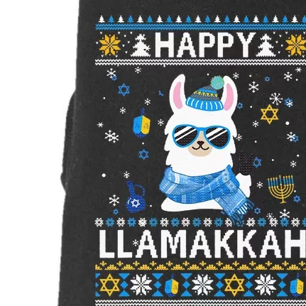 Happy Llamakkah Llama Ugly Hanukkah Ugly Sweater Doggie 3-End Fleece Hoodie