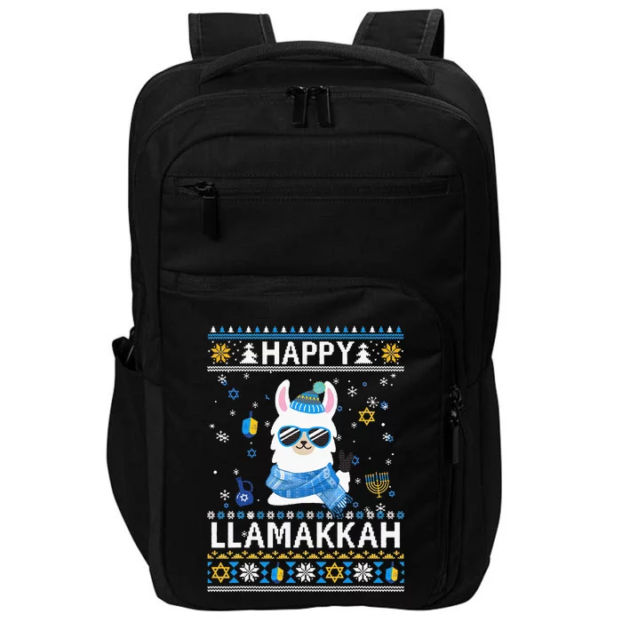 Happy Llamakkah Llama Ugly Hanukkah Ugly Sweater Impact Tech Backpack