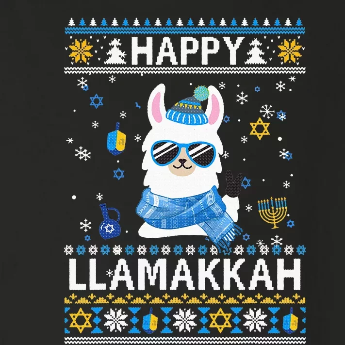 Happy Llamakkah Llama Ugly Hanukkah Ugly Sweater Toddler Long Sleeve Shirt