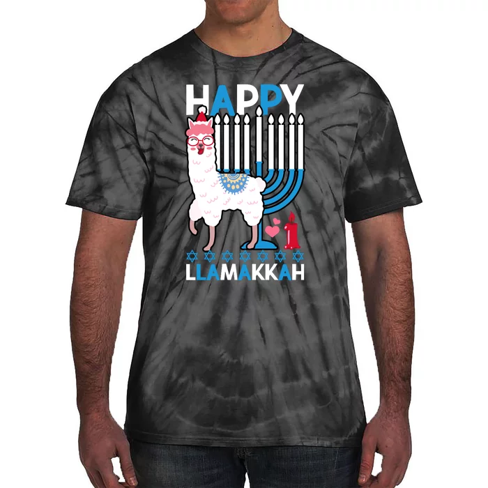 Happy Llamakkah Llama Ugly Hanukkah Ugly Sweater Tie-Dye T-Shirt