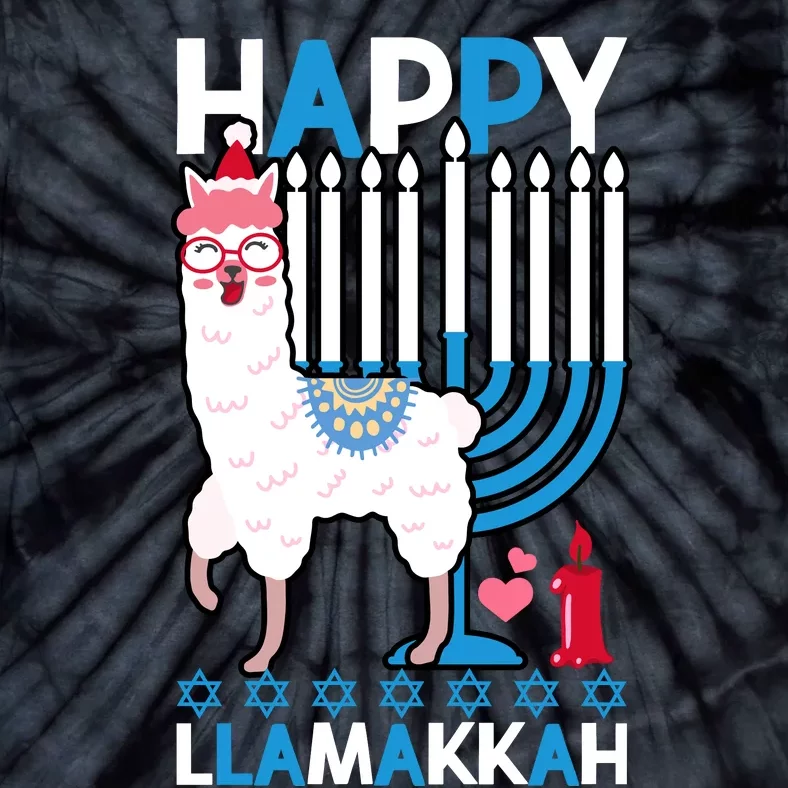 Happy Llamakkah Llama Ugly Hanukkah Ugly Sweater Tie-Dye T-Shirt