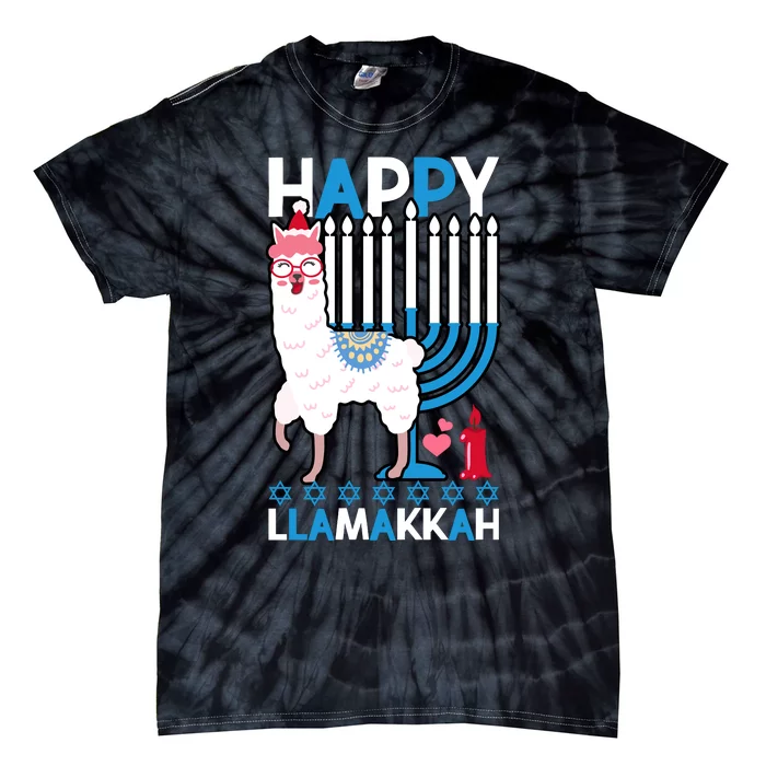 Happy Llamakkah Llama Ugly Hanukkah Ugly Sweater Tie-Dye T-Shirt