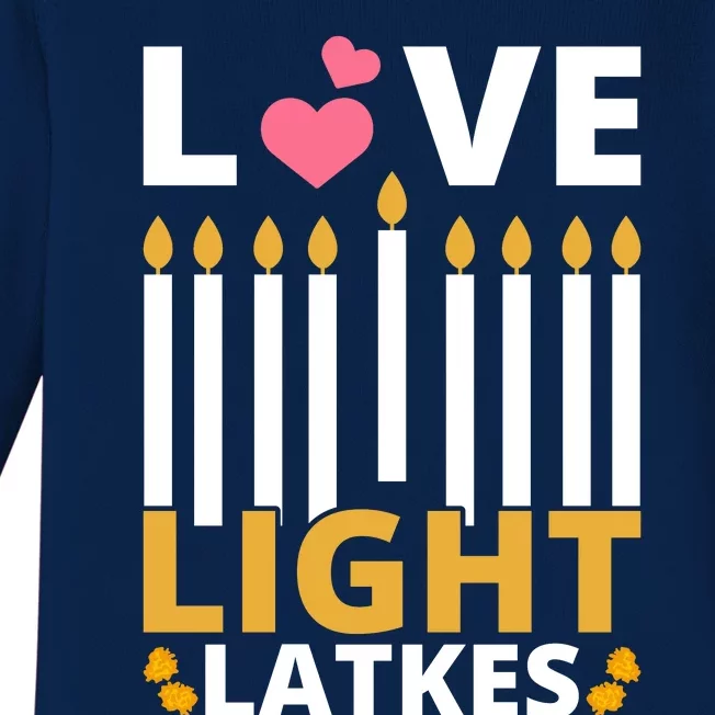 Hanukkah Love Light Latkes Gift Baby Long Sleeve Bodysuit