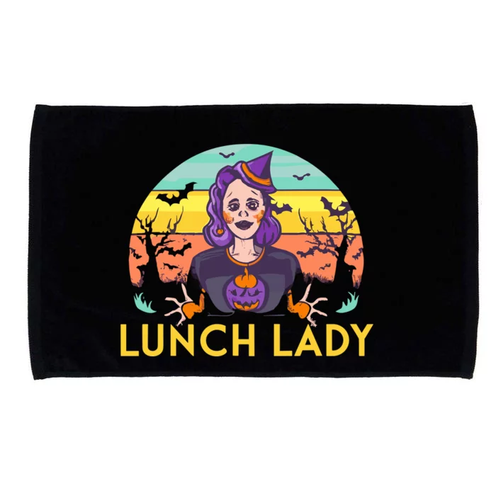 Halloween Lunch Lady Cafeteria Spooky Lunch Lady Halloween Microfiber Hand Towel