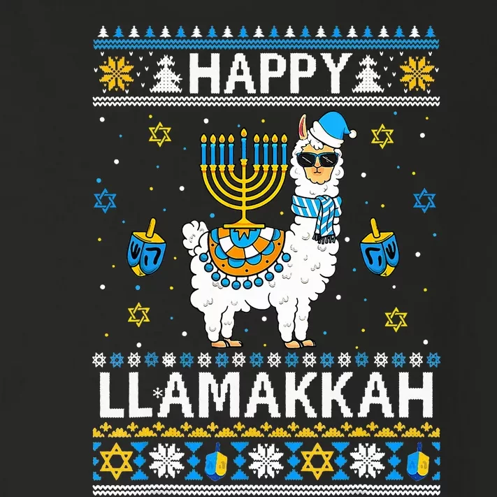 Happy Llamakkah Llama Alpaca Hanukkah Ugly Sweater Chanukah Toddler Long Sleeve Shirt