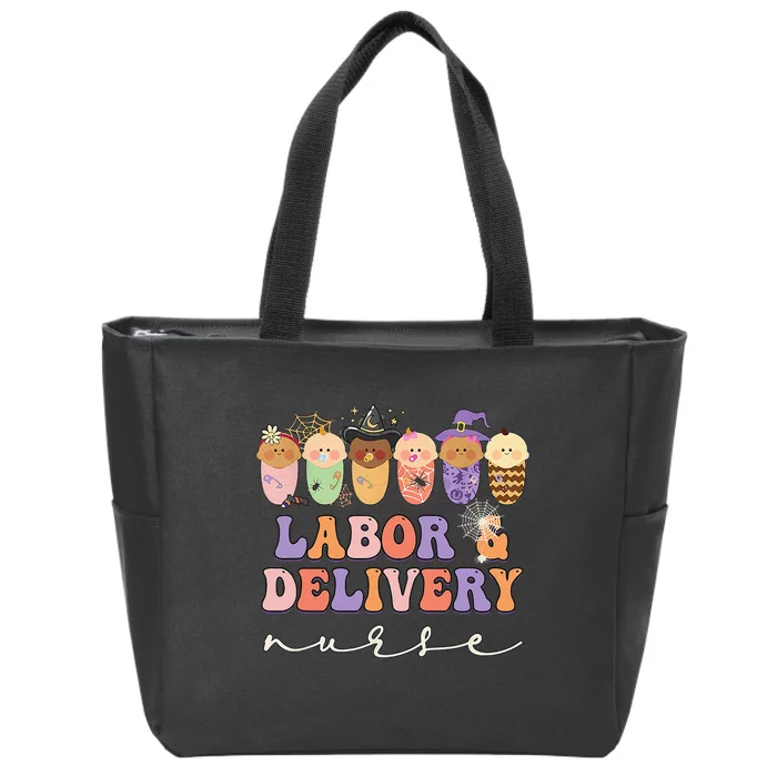 Halloween L&D Labor And Delivery Nurse Party Costume Zip Tote Bag