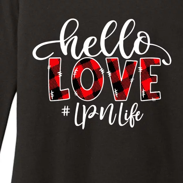 Hello Love Lpn Life Flannel Valentine's Day Gift Womens CVC Long Sleeve Shirt