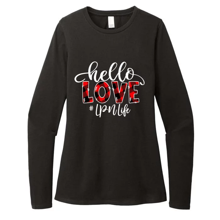 Hello Love Lpn Life Flannel Valentine's Day Gift Womens CVC Long Sleeve Shirt