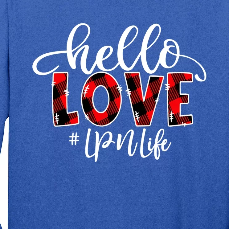 Hello Love Lpn Life Flannel Valentine's Day Gift Long Sleeve Shirt