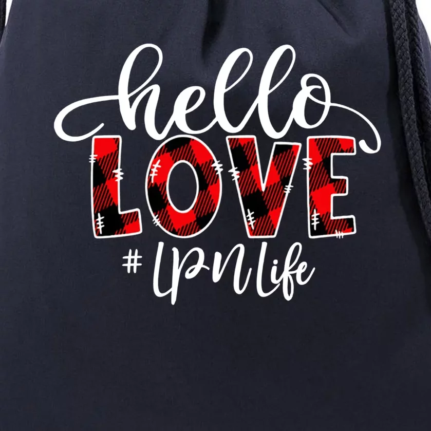 Hello Love Lpn Life Flannel Valentine's Day Gift Drawstring Bag