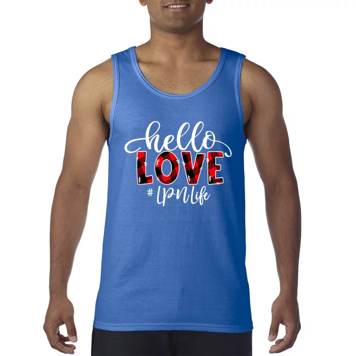 Hello Love Lpn Life Flannel Valentine's Day Cool Gift Tank Top