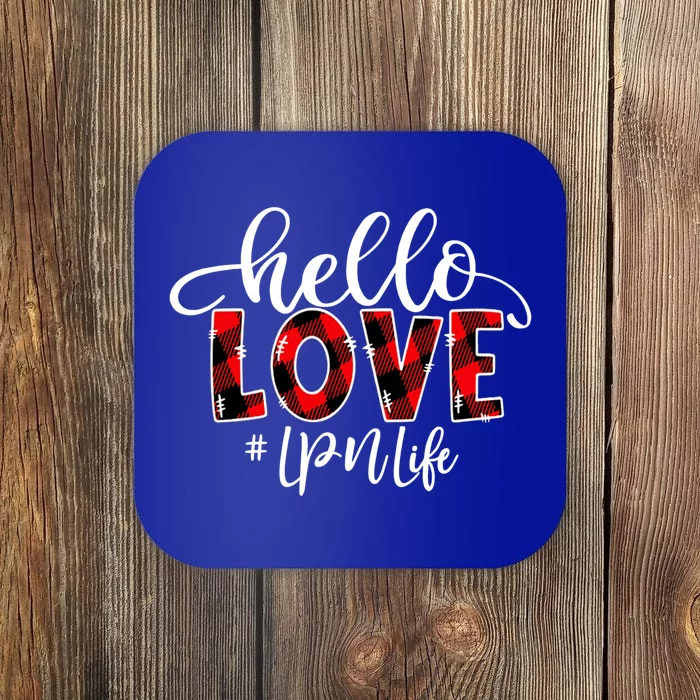 Hello Love Lpn Life Flannel Valentine's Day Gift Coaster