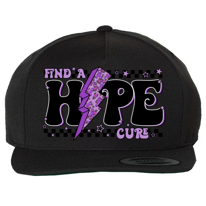 Hope Leopard Lightning National Epilepsy Awareness Gift Wool Snapback Cap