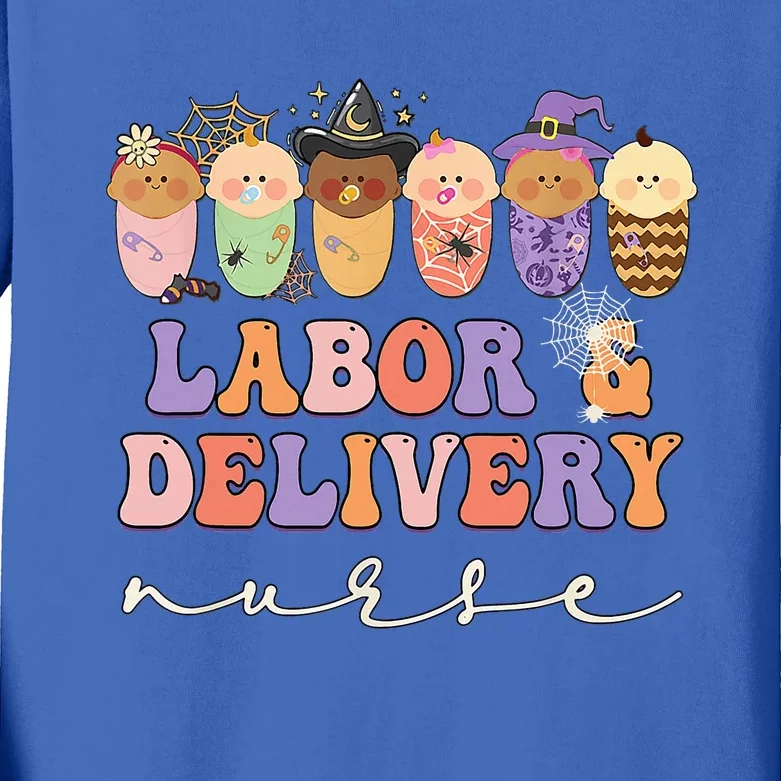 Halloween L&D Labor And Delivery Nurse Party Costume Kids Long Sleeve Shirt