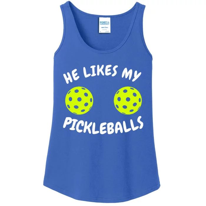 He Likes My Pickleballs Couple Pickleball Matching Ladies Essential Tank