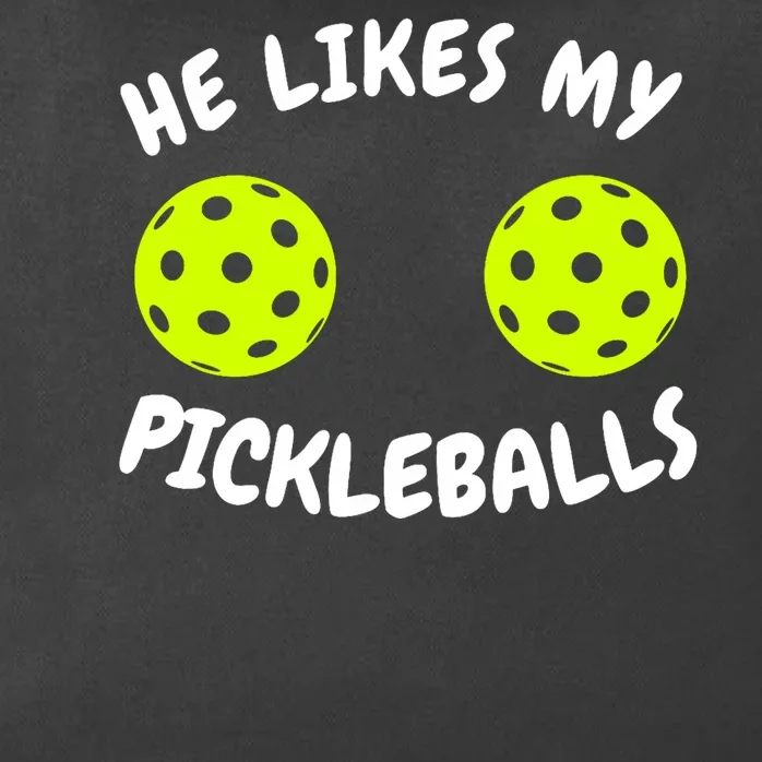 He Likes My Pickleballs Couple Pickleball Matching Zip Tote Bag