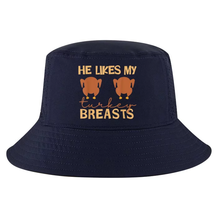 He Likes My Turkey Breasts Couple Matching Thanksgiving Cool Comfort Performance Bucket Hat