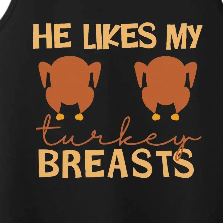 He Likes My Turkey Breasts Couple Matching Performance Tank