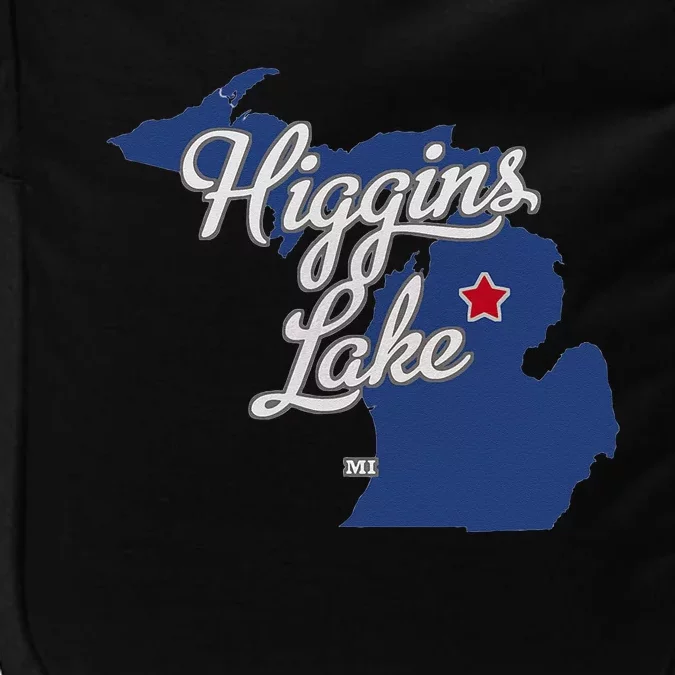 Higgins Lake Michigan MI Map Impact Tech Backpack