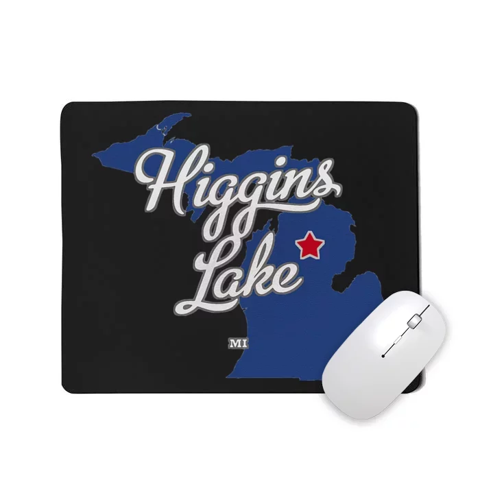 Higgins Lake Michigan MI Map Mousepad