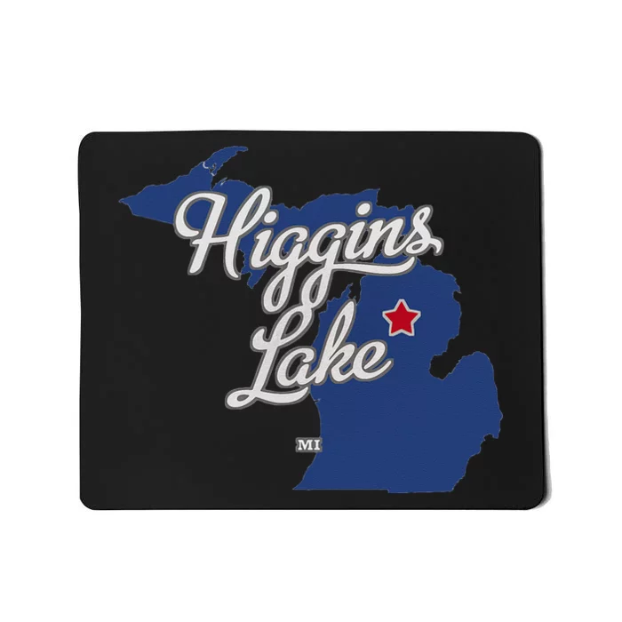 Higgins Lake Michigan MI Map Mousepad