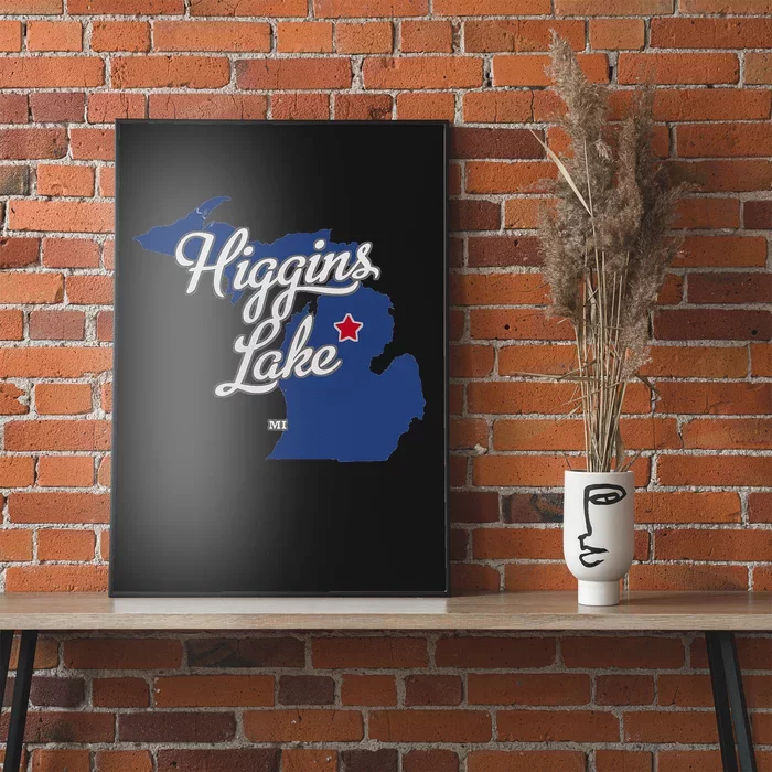 Higgins Lake Michigan MI Map Poster