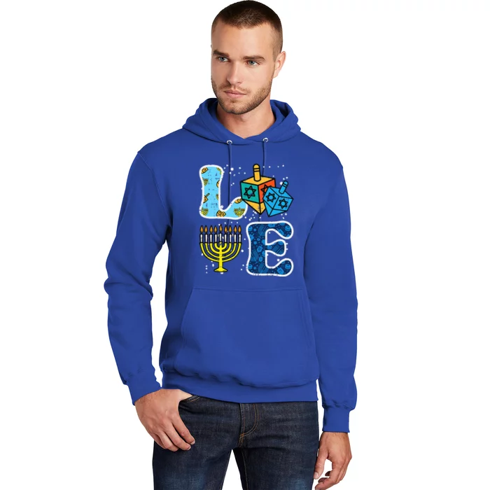 Hanukkah Love Menorah Dreidel Chanukah Jewish Hoodie