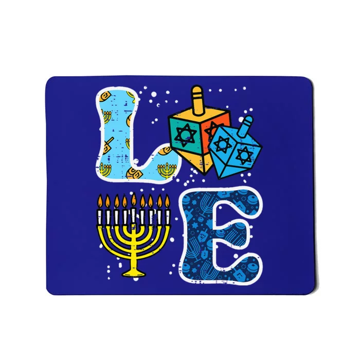 Hanukkah Love Menorah Dreidel Chanukah Jewish Mousepad