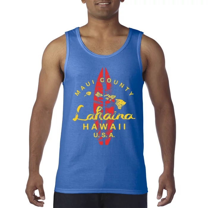 Hawaii Lahaina Maui Vintage Hawaiian Islands Surf Tank Top