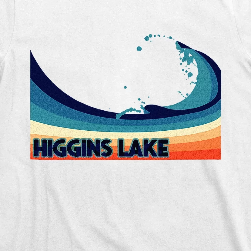 Higgins Lake Michigan Retro Boating Sailing & Fishing T-Shirt