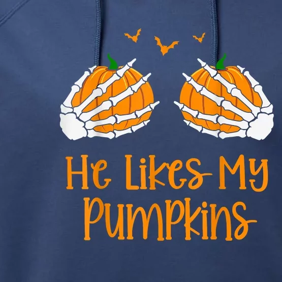 He Likes My Pumpkins Matching Couples Pumpkin Halloween Performance Fleece Hoodie