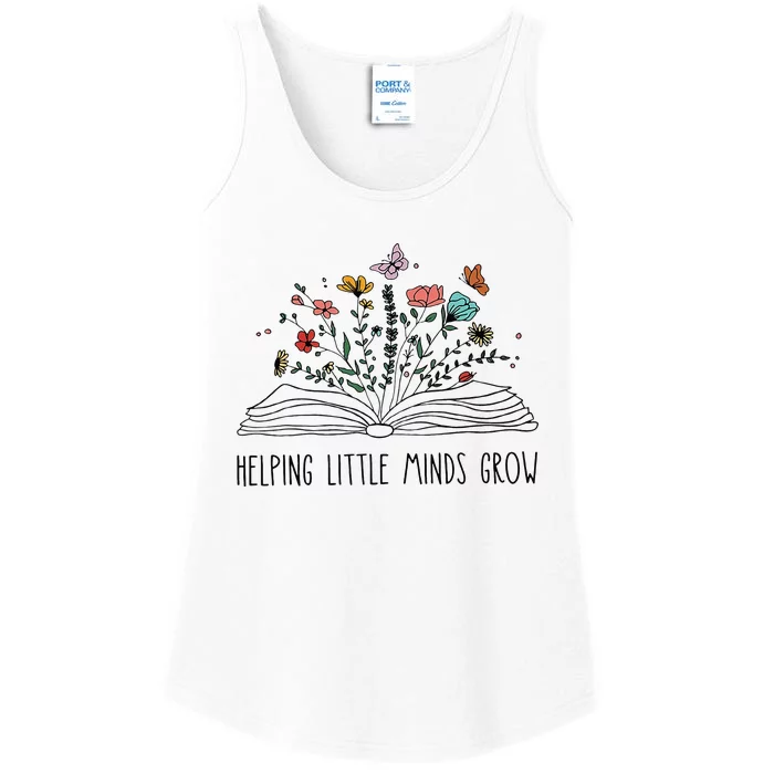 Helping Little Minds Grow Wildflowers Teacher To School Ladies Essential Tank