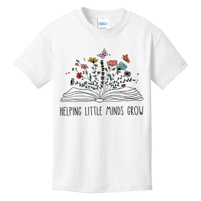 Helping Little Minds Grow Wildflowers Teacher To School Kids T-Shirt